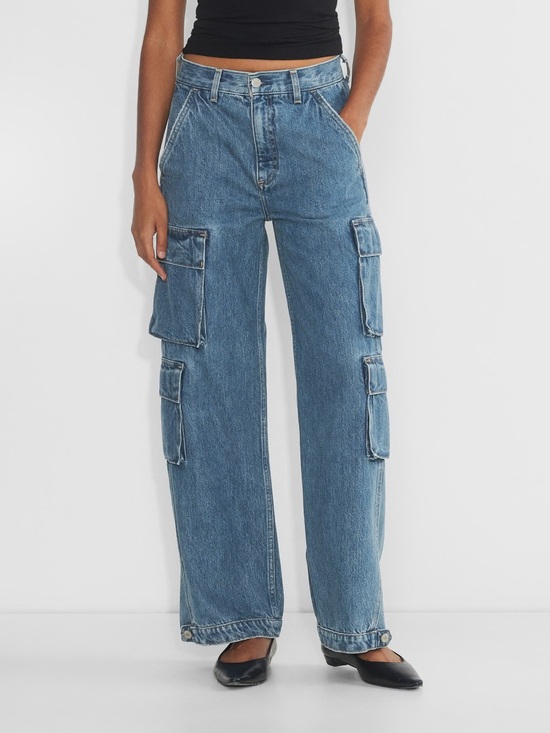 Denim Forum Denim - Aritzia Denim Forum Sz 29 Millie High Rise Cargo Denim Utility Baggy Jeans